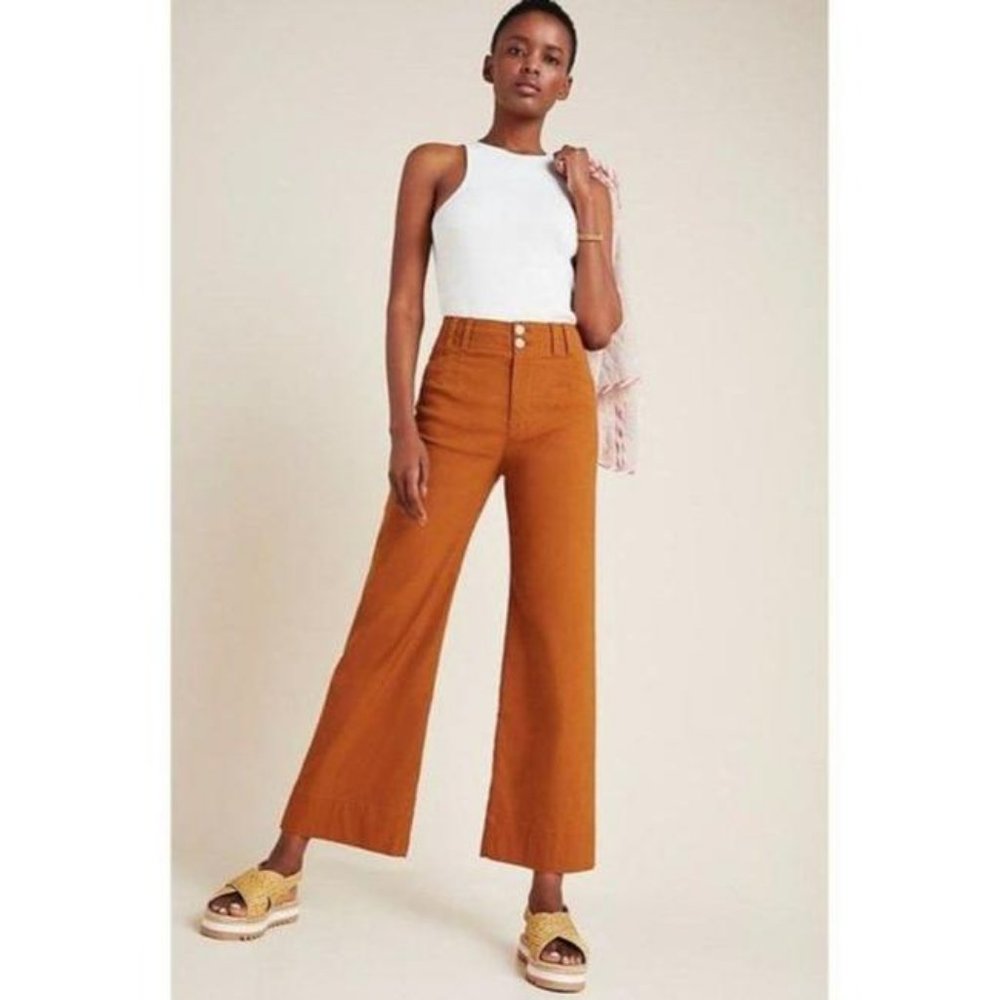 Anthropologie Brown Wide Leg Pants